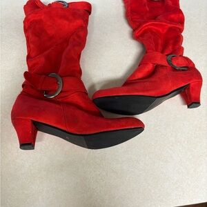 Red Suede Women's Boots US size 9